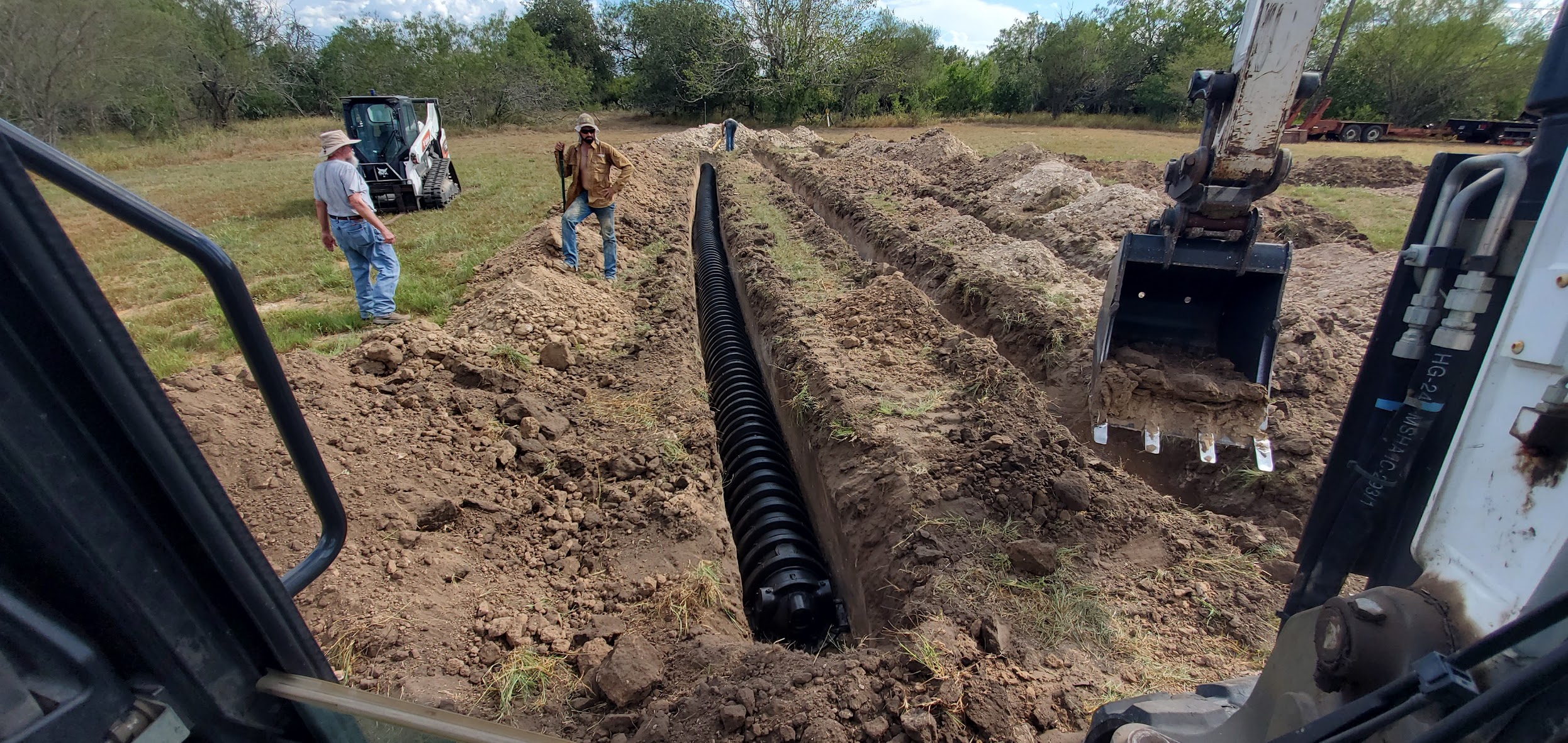 Septic drain field installation in South Texas