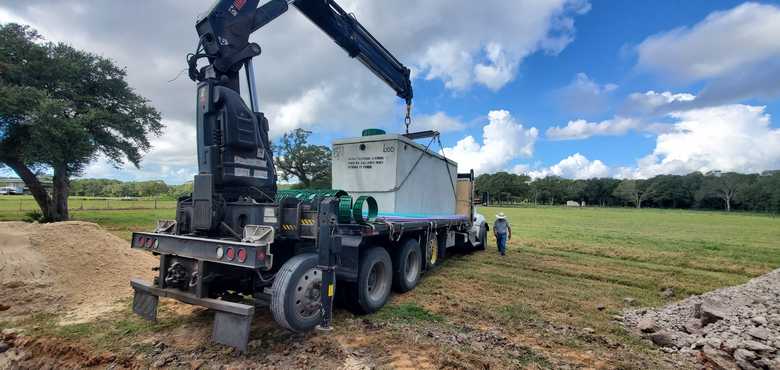 Septic system installation in Goliad County, Texas by Geigle's Utilities